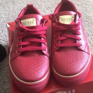 All Red Snakeskin Guess Los Angeles Shoes